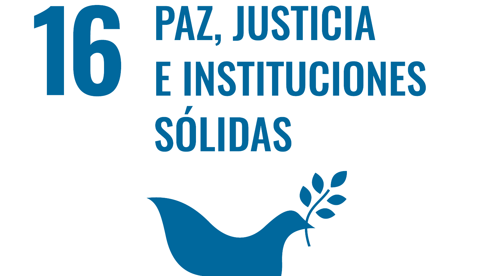 Imagen de los objetivos y metas de desarrollo sostenible, señalando al número 16